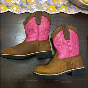 Children's Pink and Brown Cowboy Boots